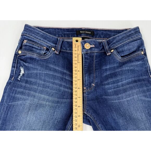 White House Black Market Crop Distressed Blue Jeans Women's Size 4 (Fit 28x28) - Picture 6 of 13